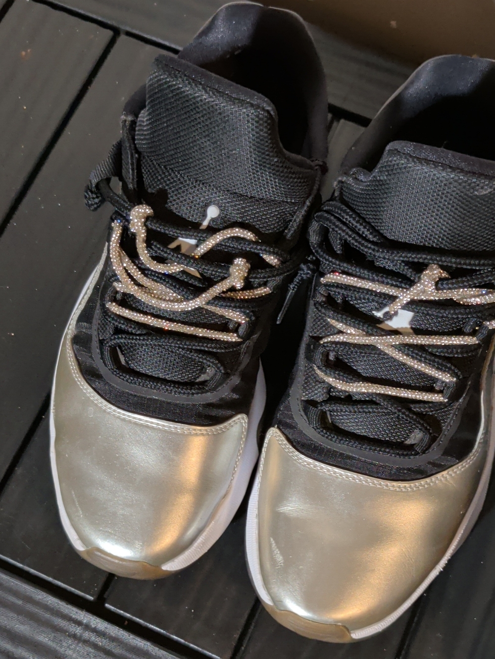 Nike Air Jordan 11 CMFT Low 'Silver Toe' Black White Women's Size 11